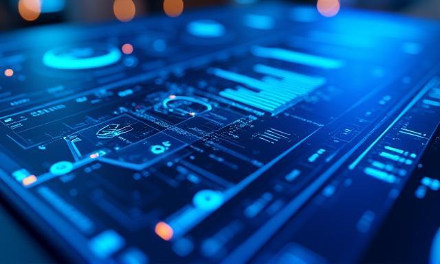 Abstract futuristic UI of customizable contact center software